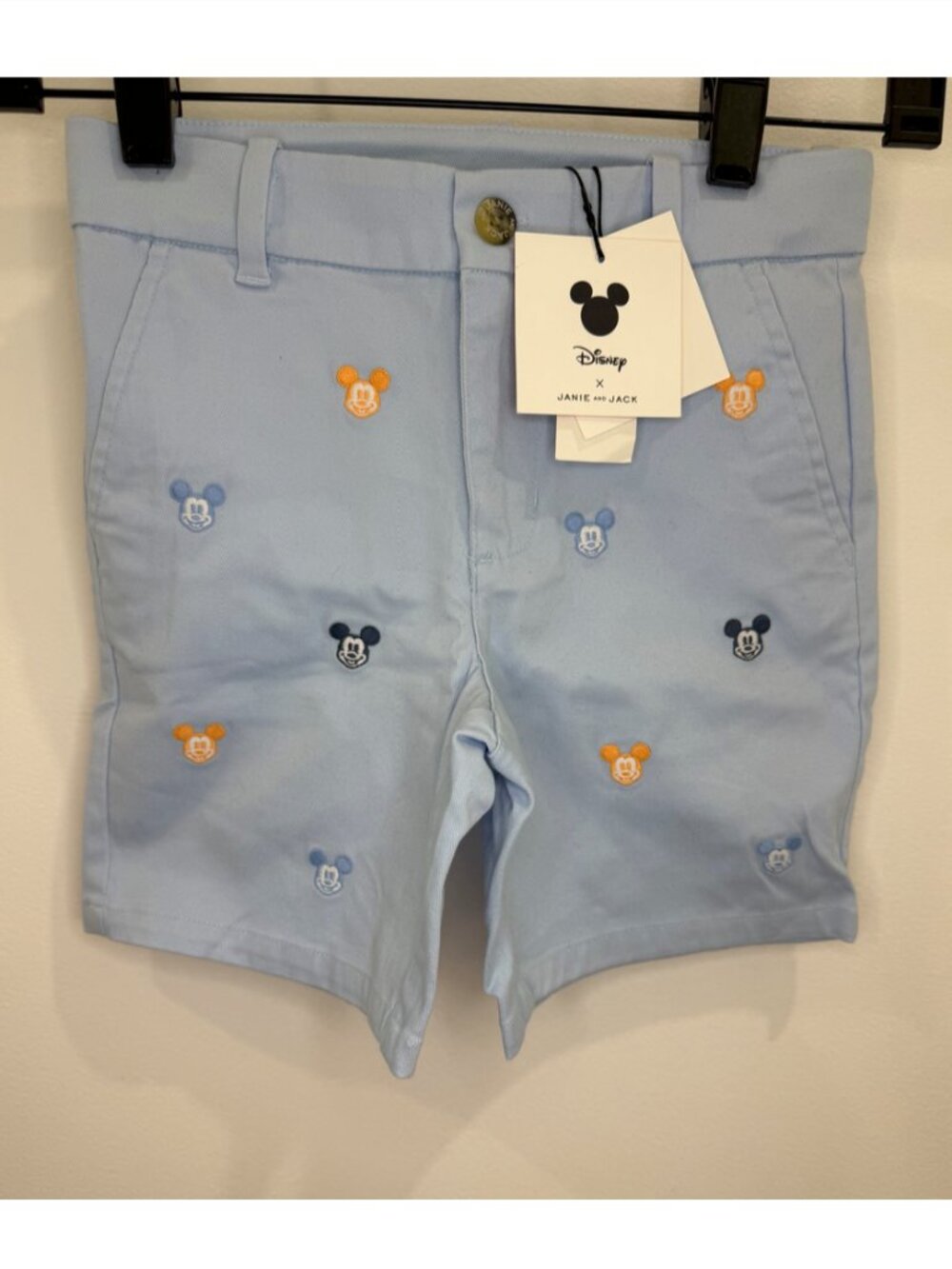 NWT Disney x Janie and Jack Mickey Mouse Embroidered Twill Shorts Size 6
